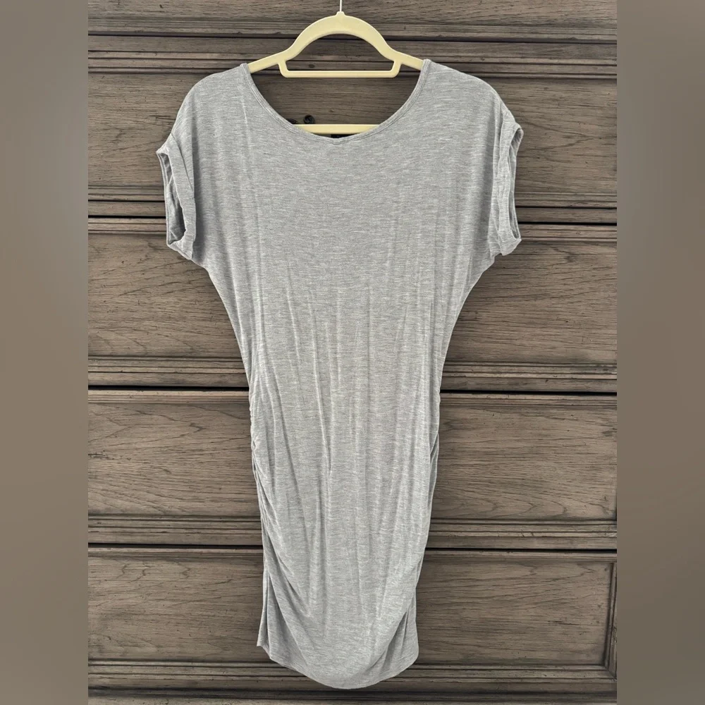 VENUS Gray T-Shirt Dress EUC Short Sleeve Mini Dress Rayon Spandex Small - Picture 7 of 10